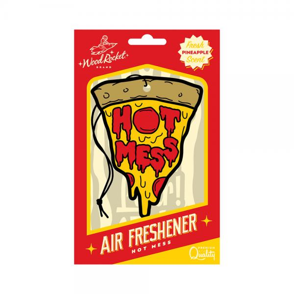 Hot Mess Air Freshener - Fresh Pineapple Scent, Pizza-Shaped, High-Quality Cardboard