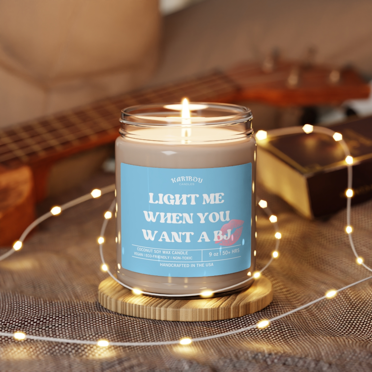 Light me when you want a BJ-Funny gift for him her Scented Soy Candle, 9oz - 5 Options