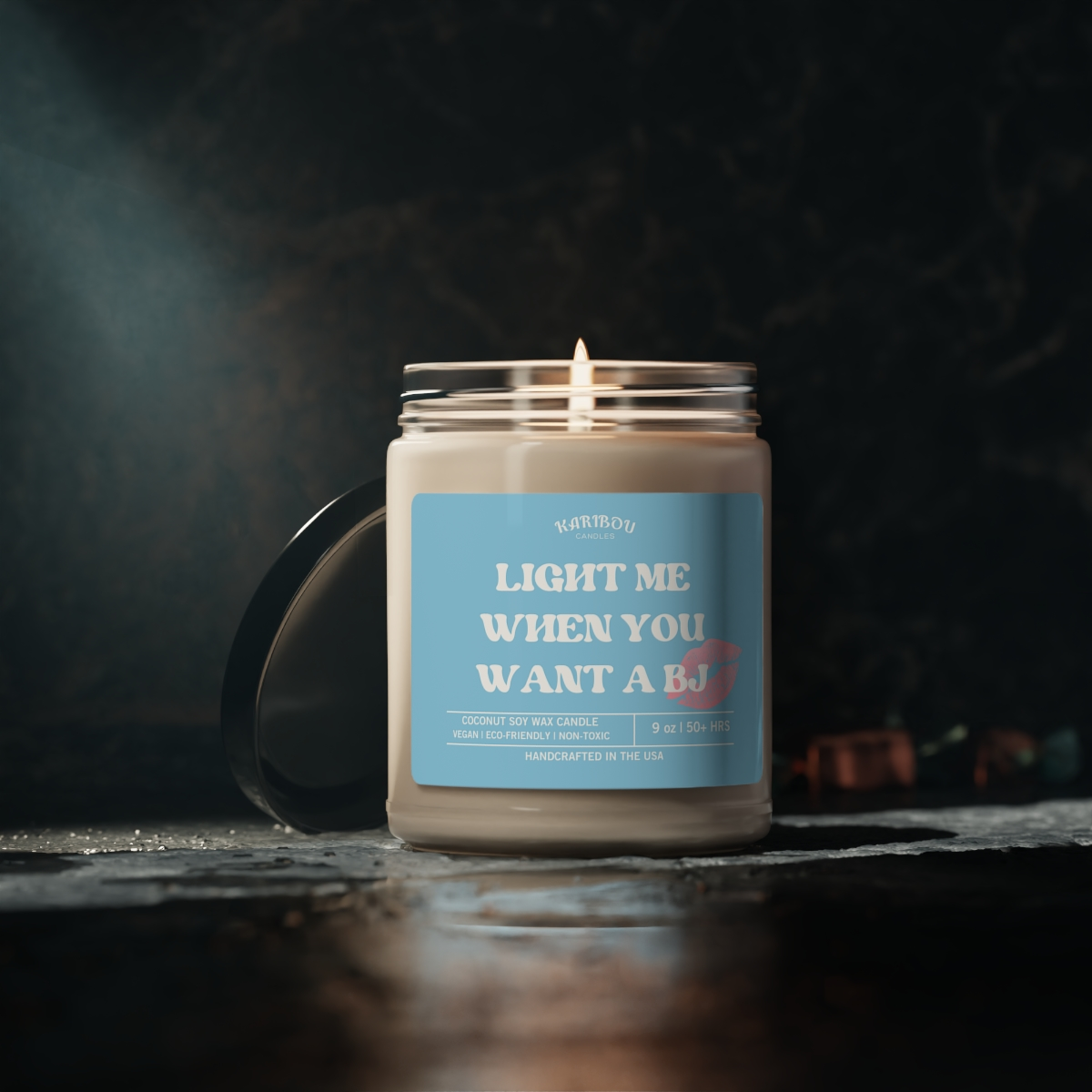 Light me when you want a BJ-Funny gift for him her Scented Soy Candle, 9oz - 5 Options