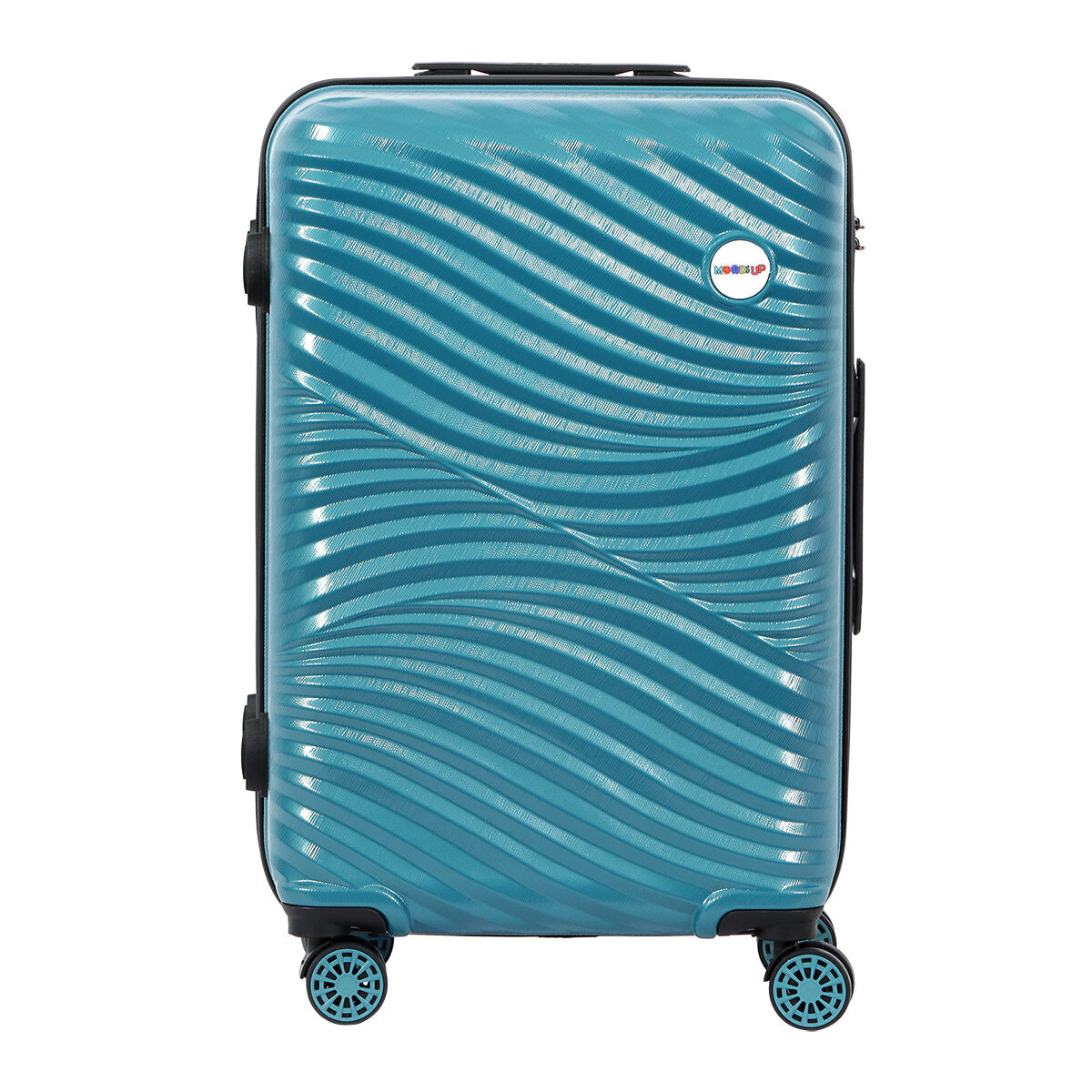 3 Pieces Biggdesign "Moods Up" Hard Luggage Sets With Spinner Wheels, Steel Blue.