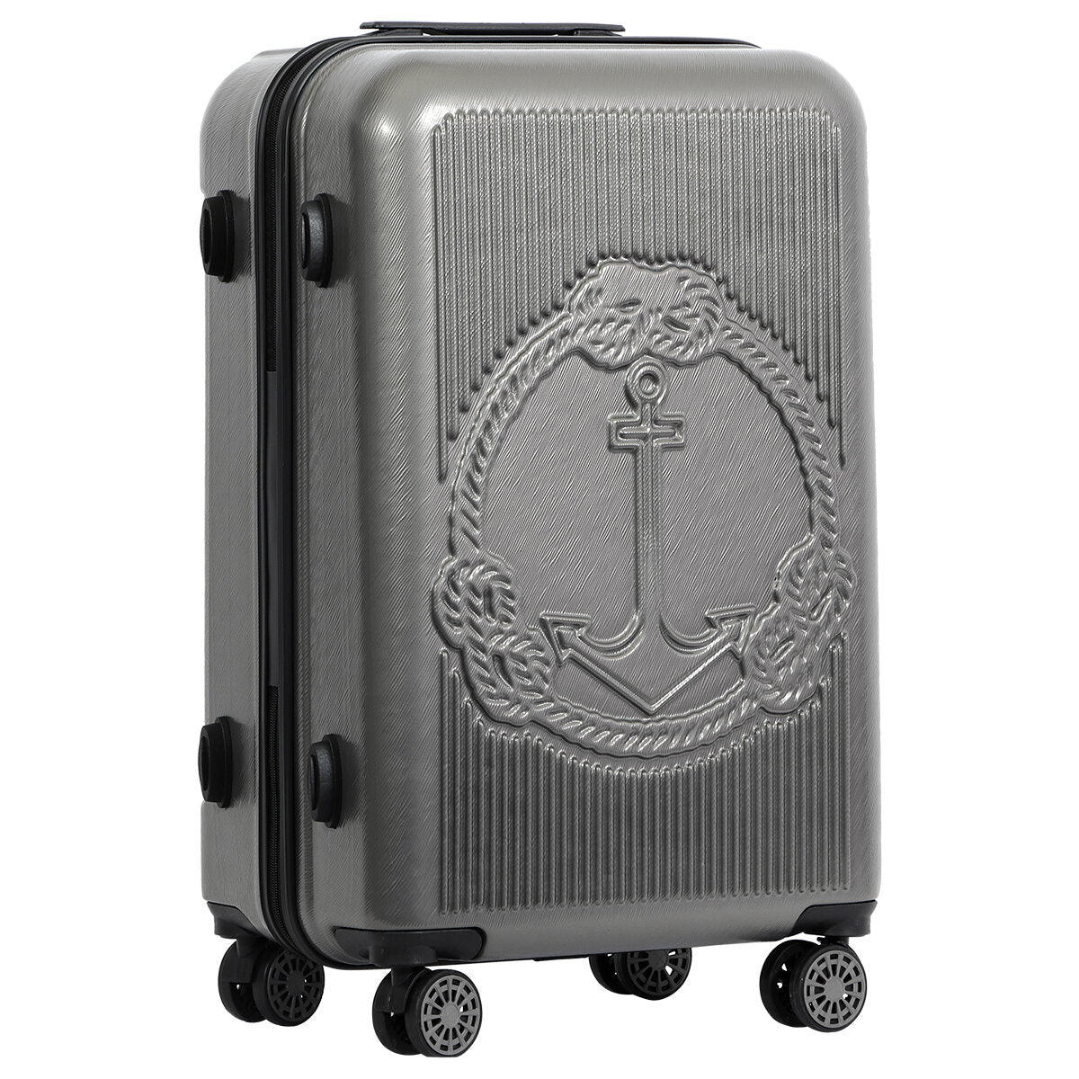 3 Piece Biggdesign "Ocean" Hardshell Spinner Luggage Set, Gray.