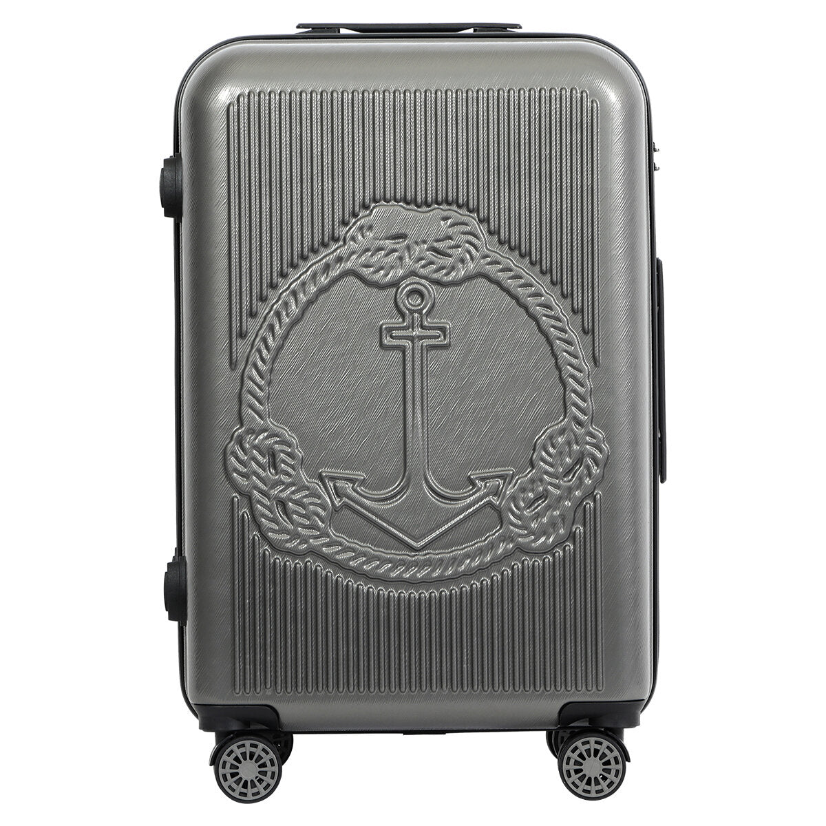 3 Piece Biggdesign "Ocean" Hardshell Spinner Luggage Set, Gray.