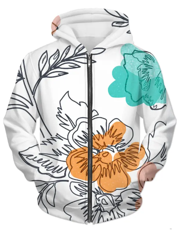 Floral Thoughts UNISEX ZIP HOODIE - Up To 3XL