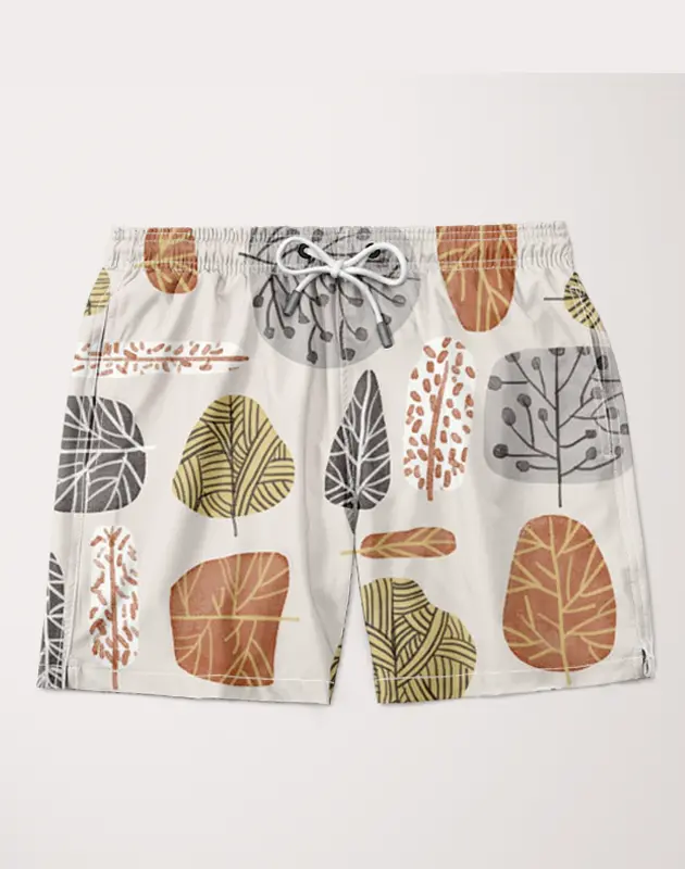 Tree Stamps Shorts/Swim Shorts