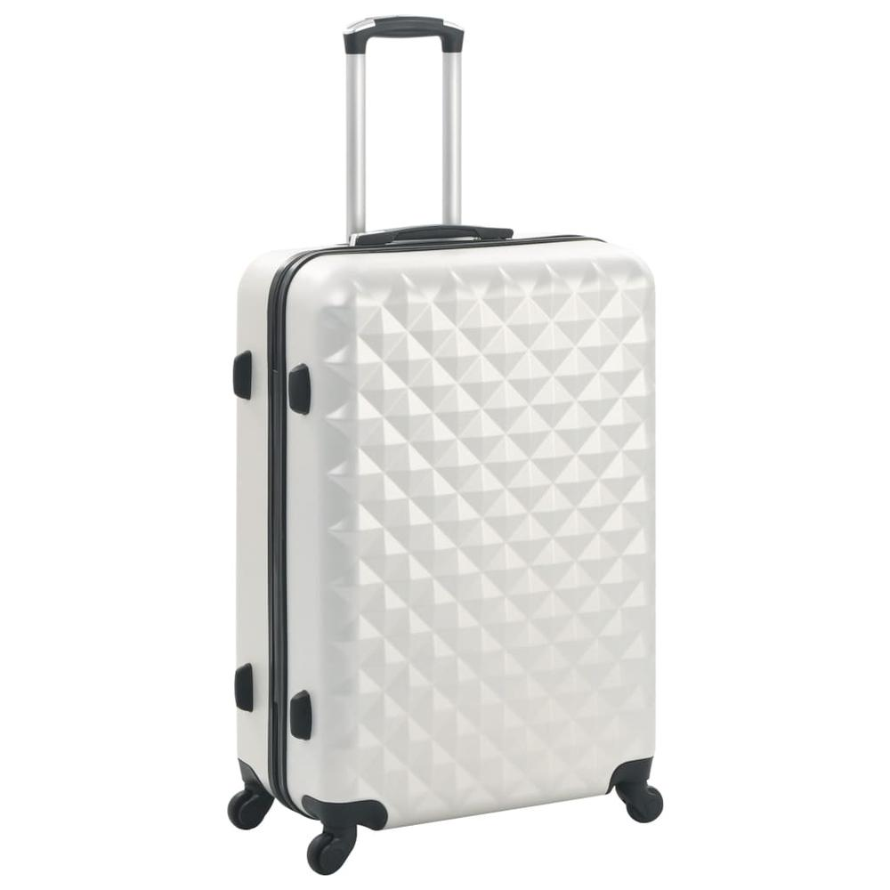 3 Piece Hardcase Trolley Set Bright Silver ABS