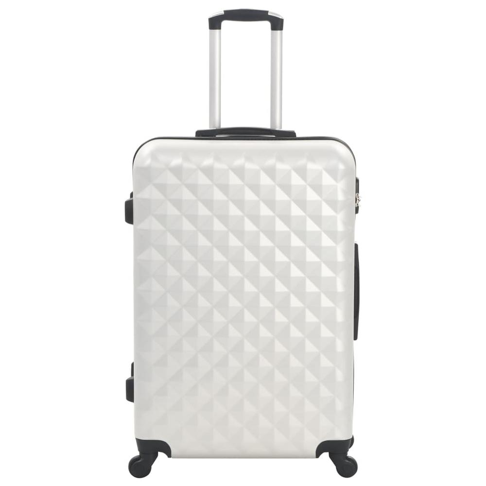 3 Piece Hardcase Trolley Set Bright Silver ABS