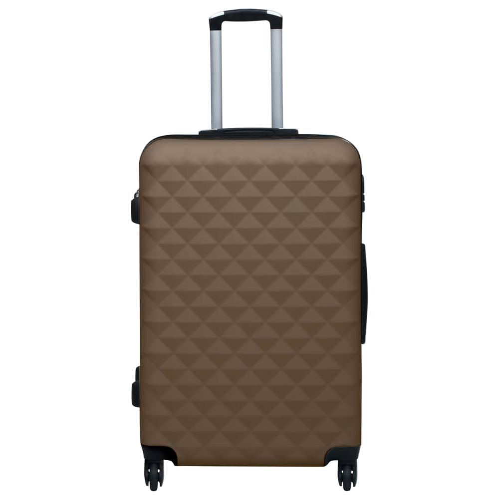 3 Piece Hardcase Trolley Set Brown ABS