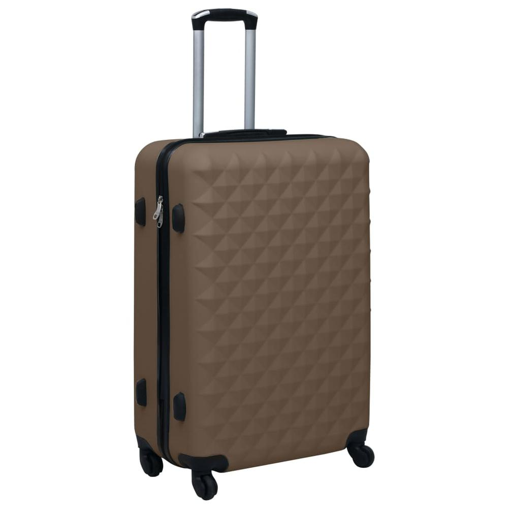 3 Piece Hardcase Trolley Set Brown ABS