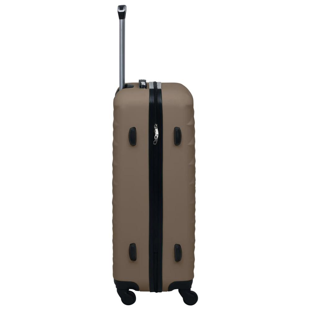 3 Piece Hardcase Trolley Set Brown ABS