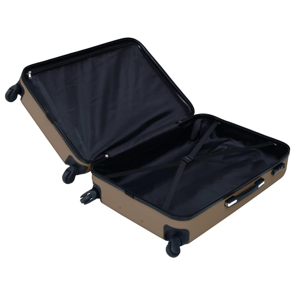 3 Piece Hardcase Trolley Set Brown ABS