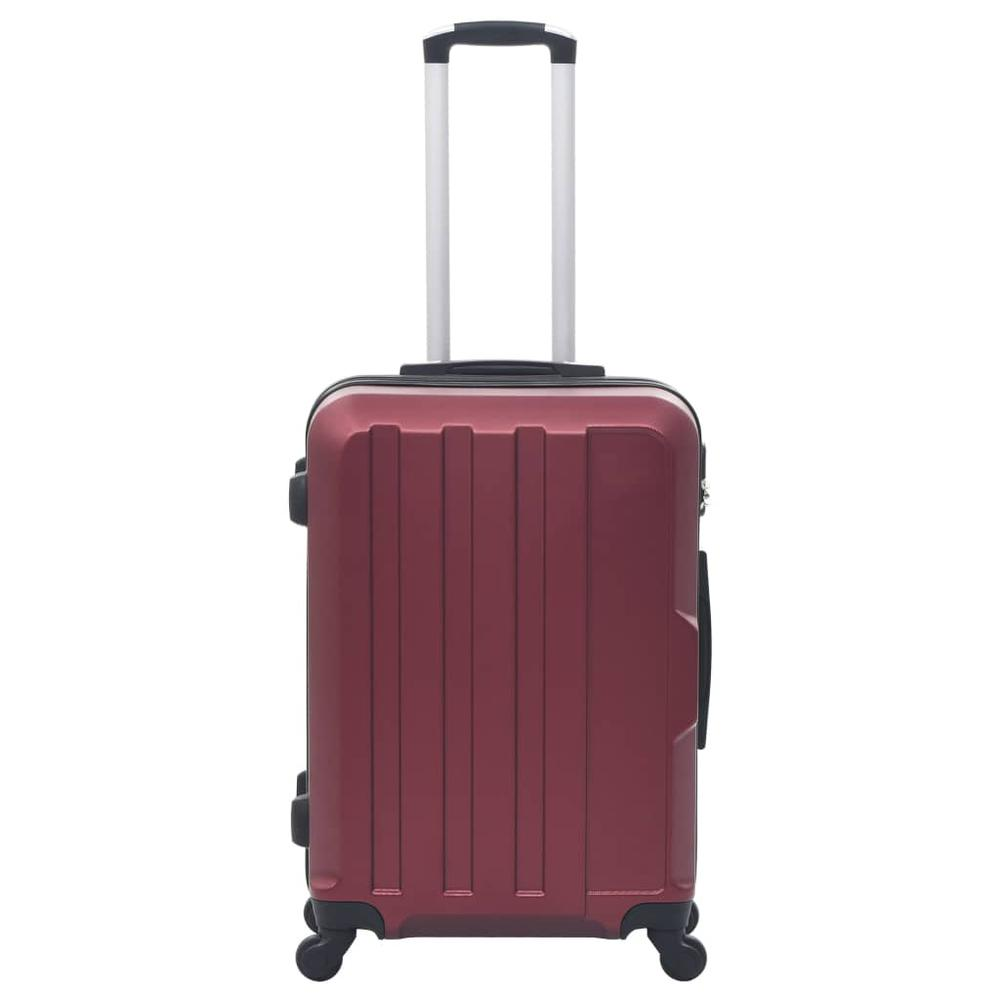 3 Piece Hardcase Trolley Set Wine Red ABS