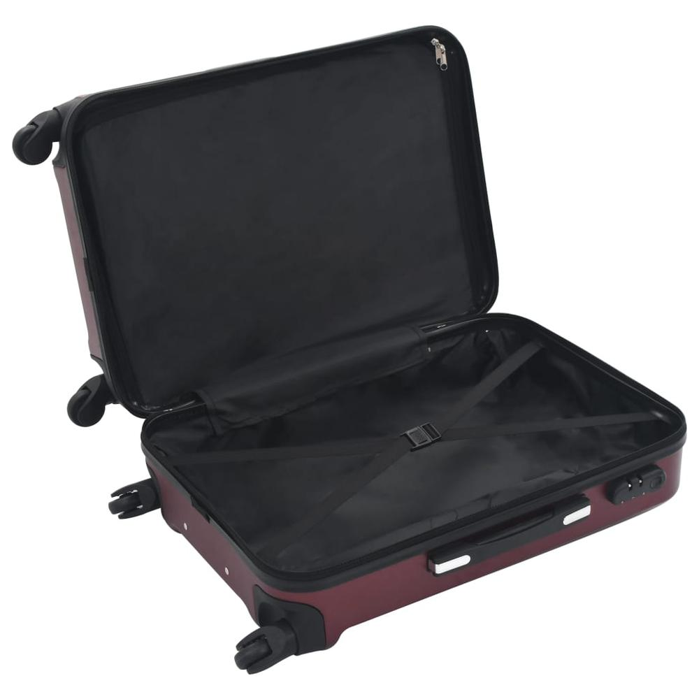 3 Piece Hardcase Trolley Set Wine Red ABS