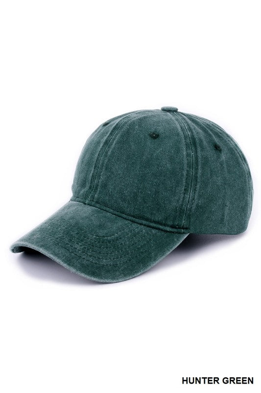 Vintage Washed Baseball Cap Hat - 10 Color Options