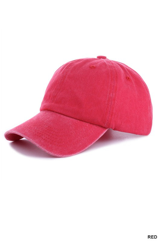 Vintage Washed Baseball Cap Hat - 10 Color Options