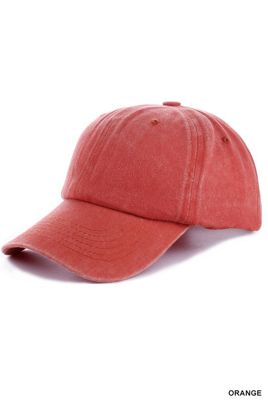 Vintage Washed Baseball Cap Hat - 10 Color Options