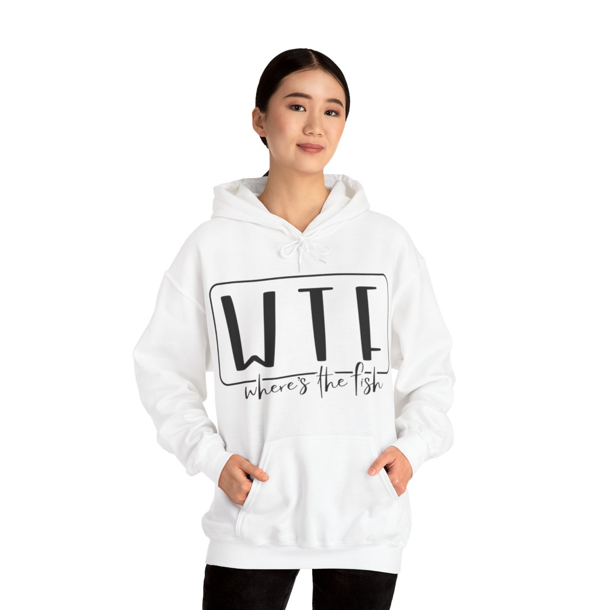 Stay Warm in Style with Our WTF – Where’s The Fish Print Hoodie