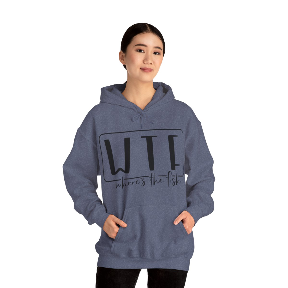 Stay Warm in Style with Our WTF – Where’s The Fish Print Hoodie