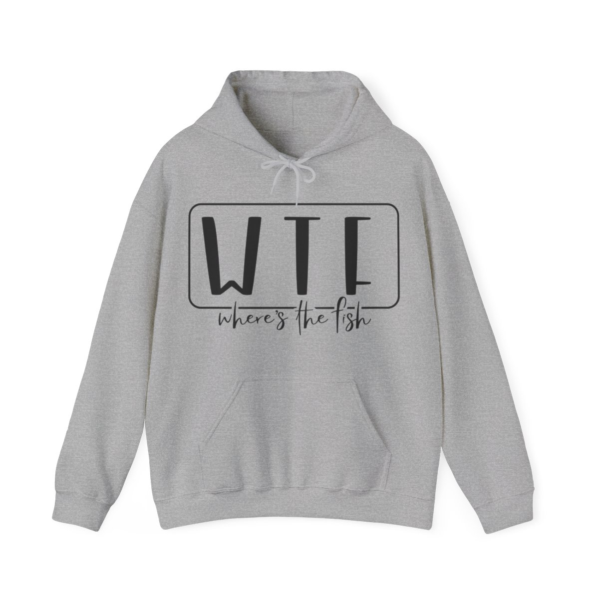 Stay Warm in Style with Our WTF – Where’s The Fish Print Hoodie