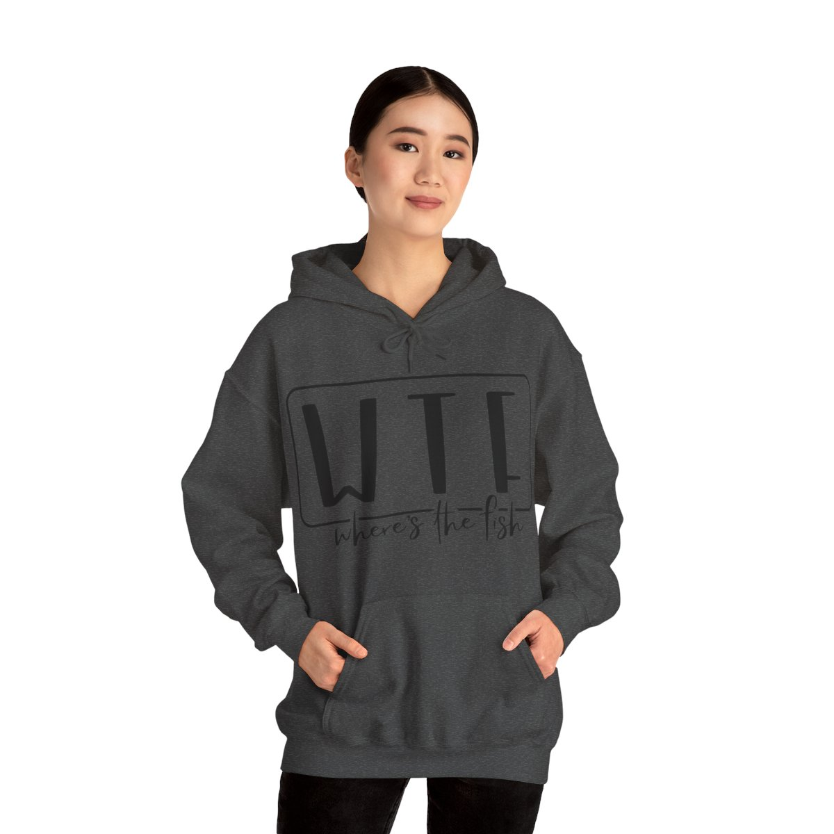 Stay Warm in Style with Our WTF – Where’s The Fish Print Hoodie