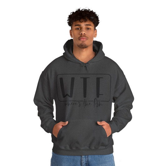 Stay Warm in Style with Our WTF – Where’s The Fish Print Hoodie