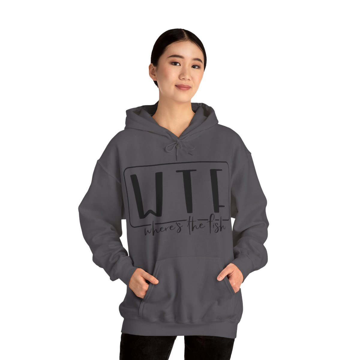 Stay Warm in Style with Our WTF – Where’s The Fish Print Hoodie