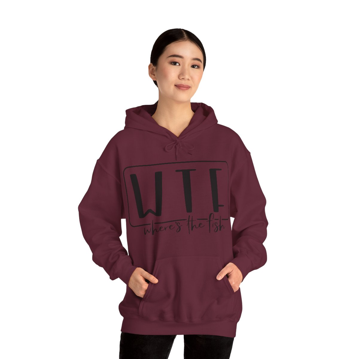 Stay Warm in Style with Our WTF – Where’s The Fish Print Hoodie