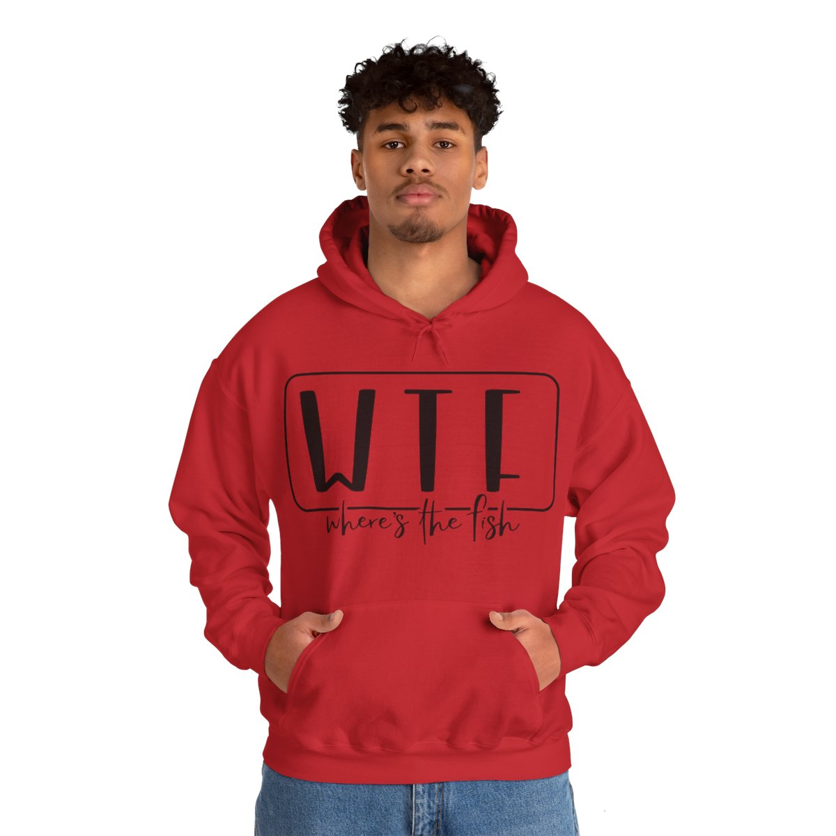 Stay Warm in Style with Our WTF – Where’s The Fish Print Hoodie