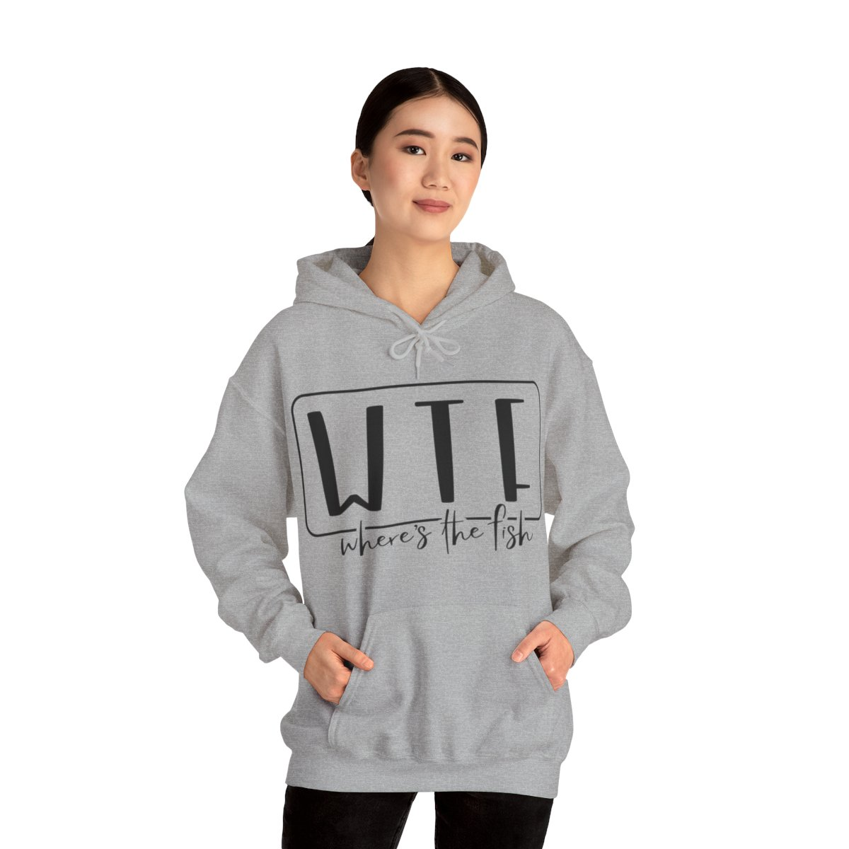 Stay Warm in Style with Our WTF – Where’s The Fish Print Hoodie