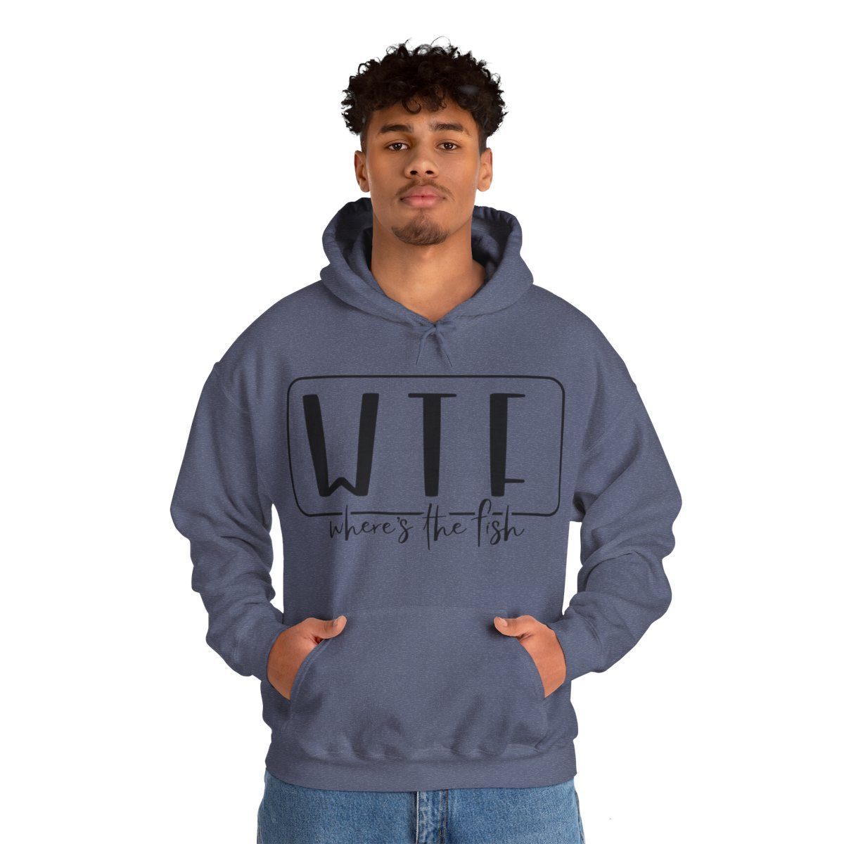 Stay Warm in Style with Our WTF – Where’s The Fish Print Hoodie