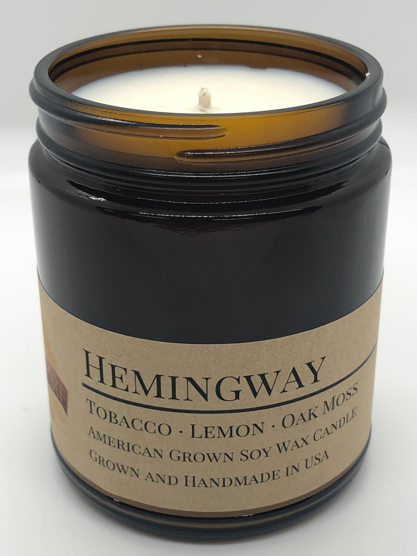 Scented Soy Wax Candle (8.0 oz) 50-60 Hour Burn Time, Cotton Wick, Amber Glass Jar, Grown and Made in USA - 15 Options