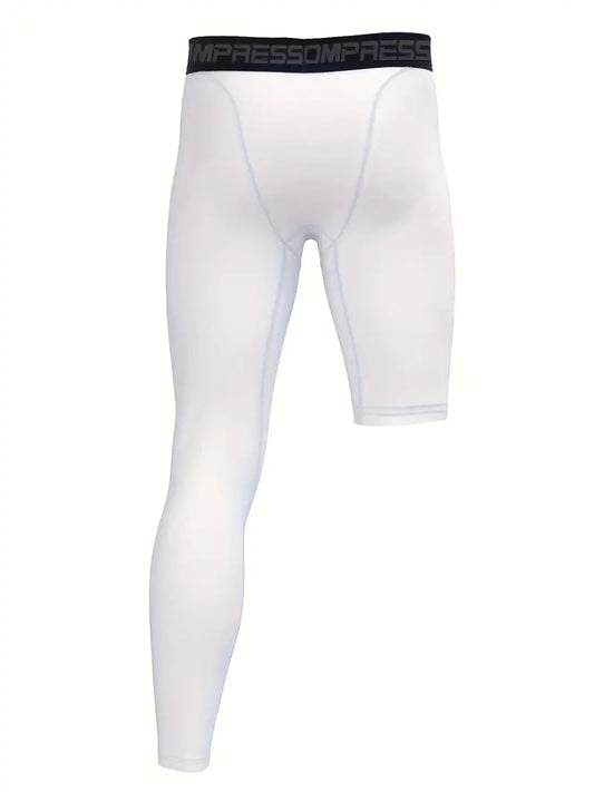 Men's Compression Fitness Leggings-White