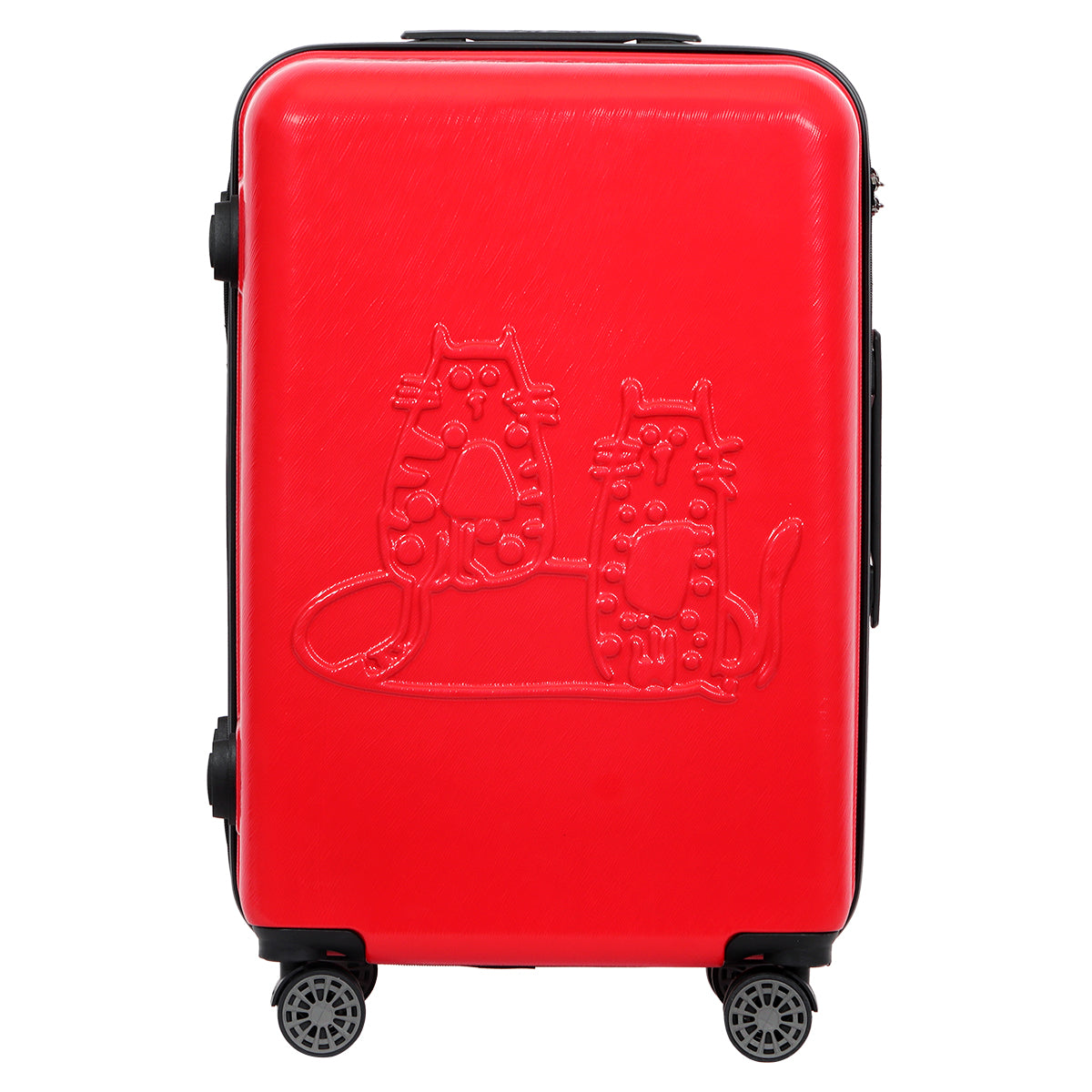 3 Piece Biggdesign "Cats" Hardshell Spinner Luggage Set, Red