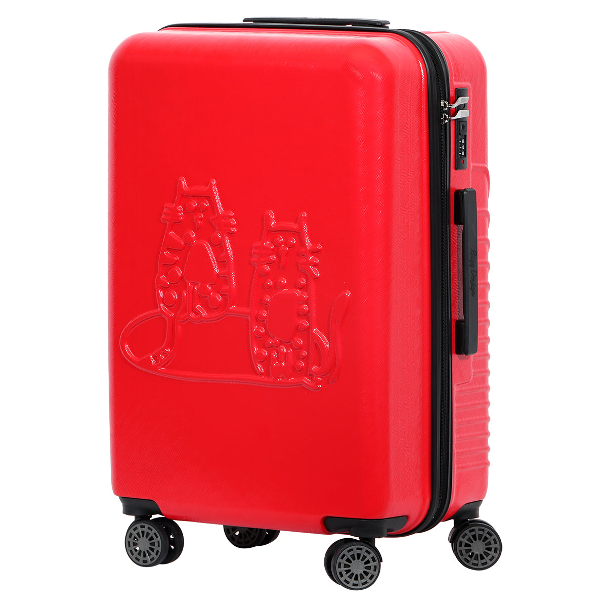 3 Piece Biggdesign "Cats" Hardshell Spinner Luggage Set, Red