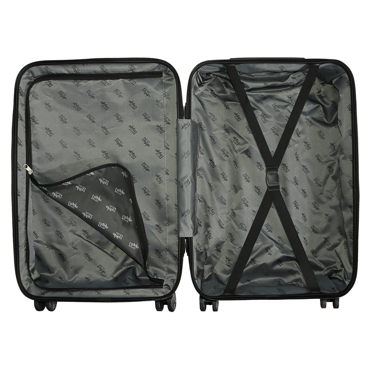 3 Piece Biggdesign "Moods Up" Hard Luggage Sets With Spinner Wheels, Antracite.