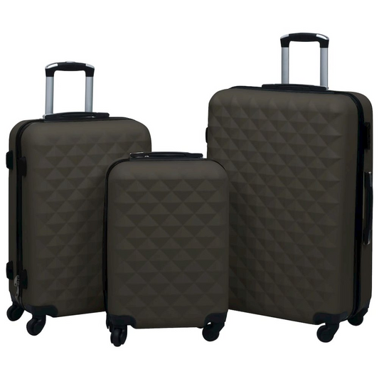 3 Piece Hardcase Trolley Set Anthracite ABS