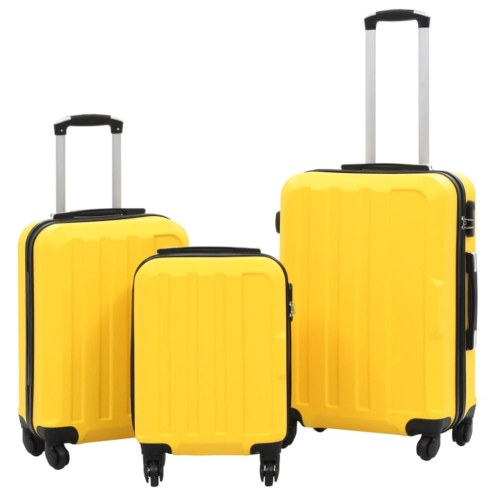 3 Piece Hardcase Trolley Set Yellow ABS