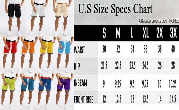 Solid Athletic Basketball Sports Shorts - 12 Color Options - Up To 3XL