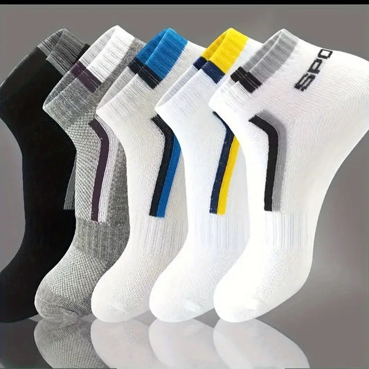 5pairs Men's Casual Breathable Sports Socks