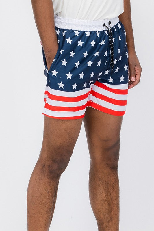 American/USA Flag Swim Shorts - Sizes Up To 3XL