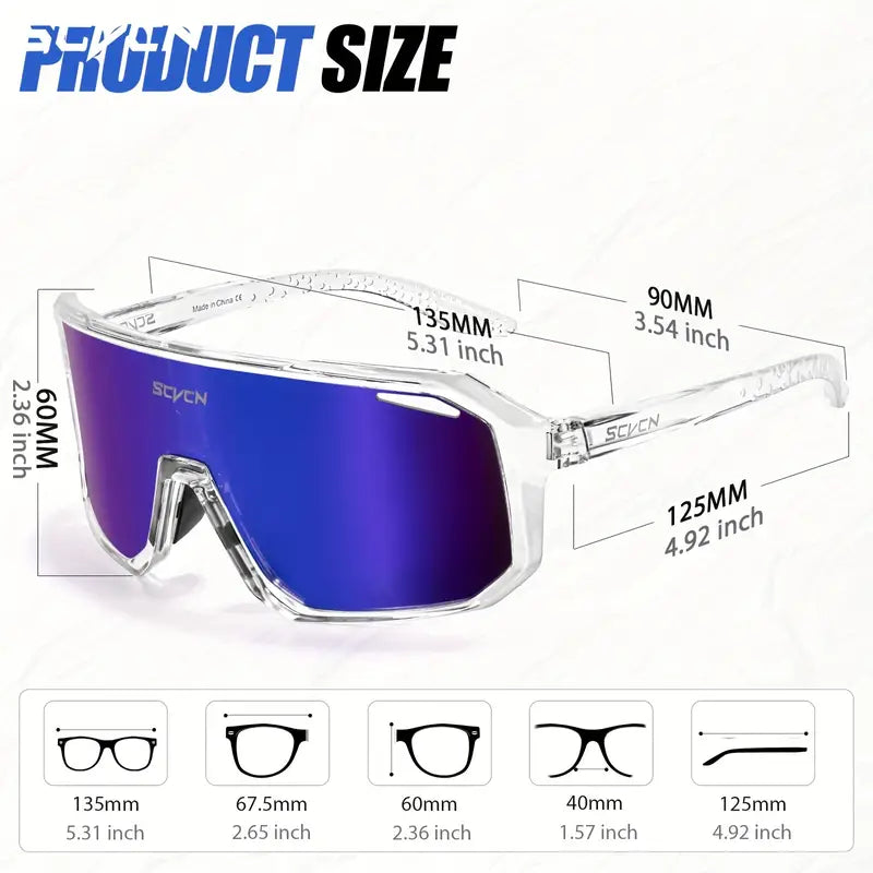 SCVCN Cycling/Sports Glasses - Clear Frames