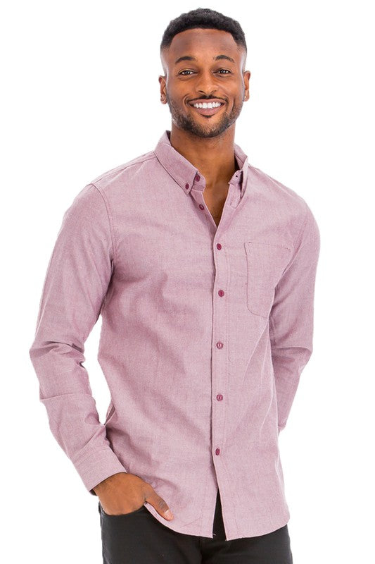 Men's Casual Long Sleeve Shirts - 13 Color Options Up To 3XL