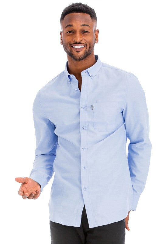 Men's Casual Long Sleeve Shirt - 3 Color Options - Up To 3XL