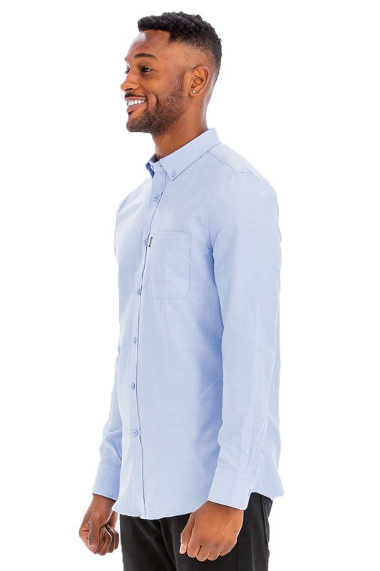 Men's Casual Long Sleeve Shirt - 3 Color Options - Up To 3XL