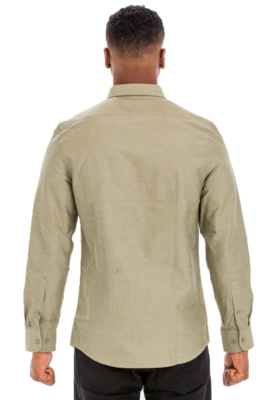 Men's Casual Long Sleeve Shirt - 3 Color Options - Up To 3XL