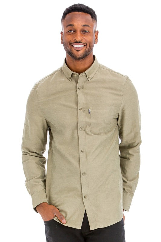 Men's Casual Long Sleeve Shirt - 3 Color Options - Up To 3XL