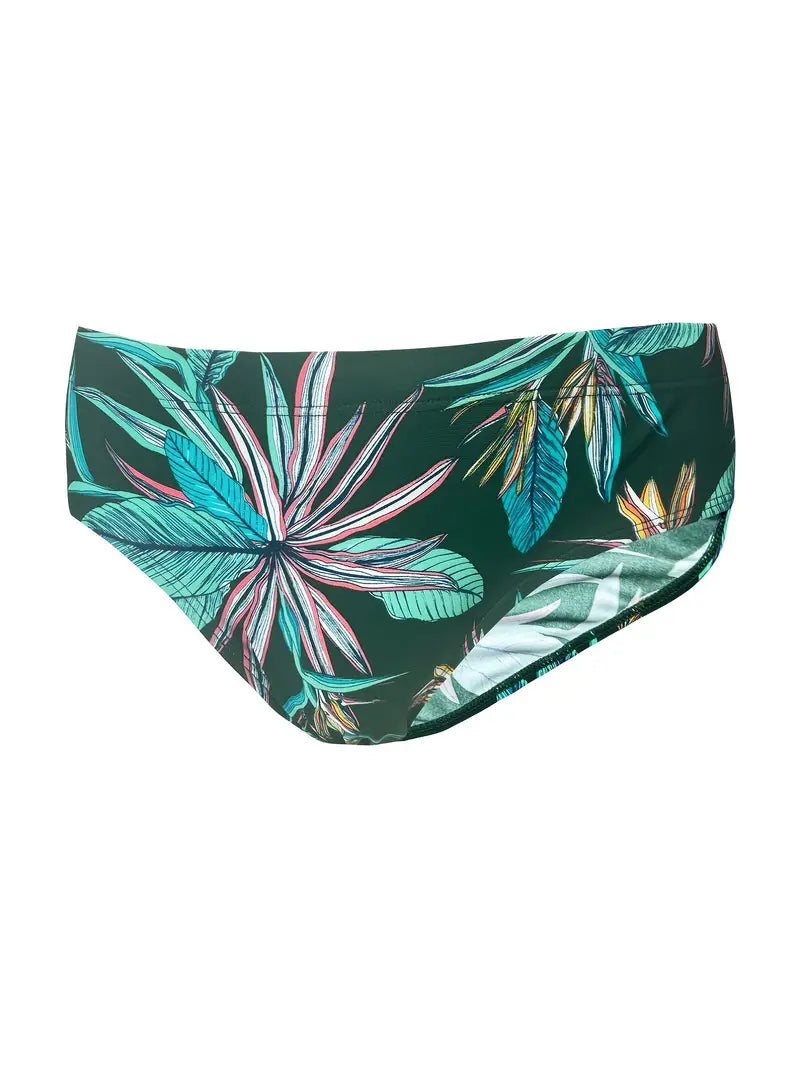 "Leaves" Men's Swim Briefs - Green