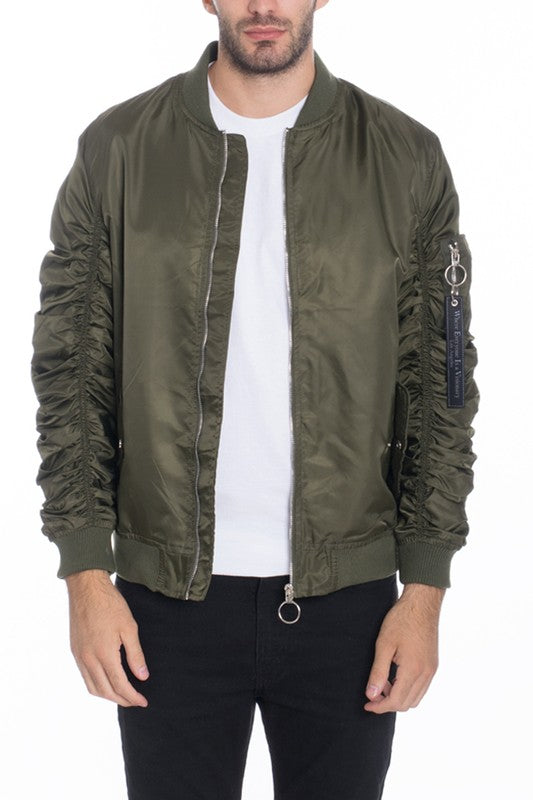 Men's Casual MA-1 Flight Lined Bomber Jacket - 5 Color Options Up To 2XL