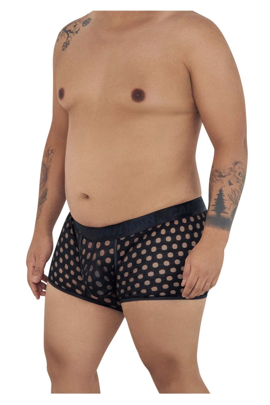 CandyMan 99511X Polka Mesh Trunks Color Black