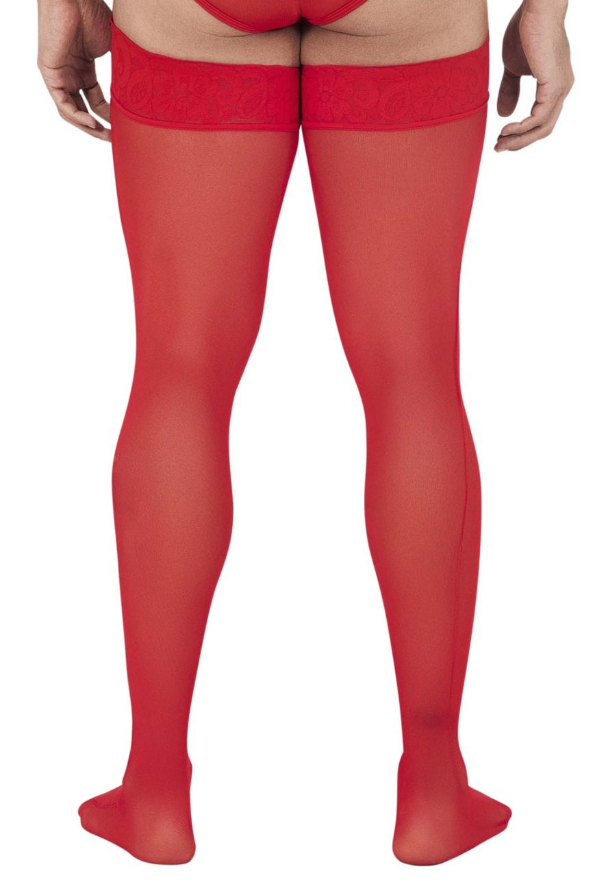 CandyMan 99533 Mesh Thigh Highs Color Red