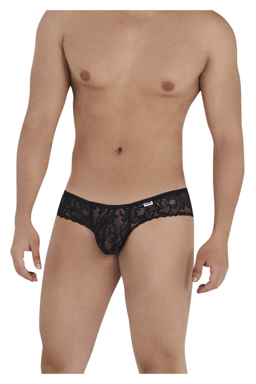 CandyMan 99551 Lace Peekaboo Briefs Color Black